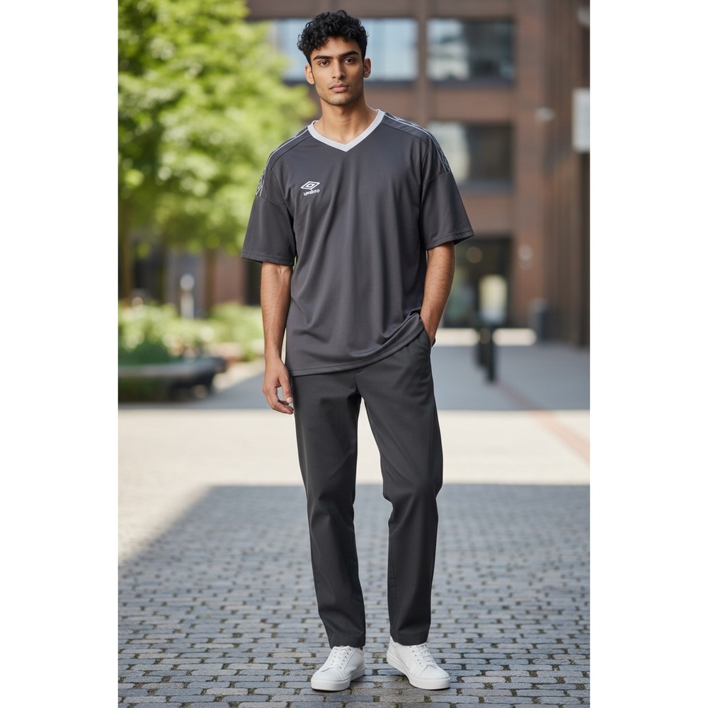 Umbro Mens V-Neck‎ SoccerJersey CharcoalGrey DiamondLogo Sportswear XL blokecore